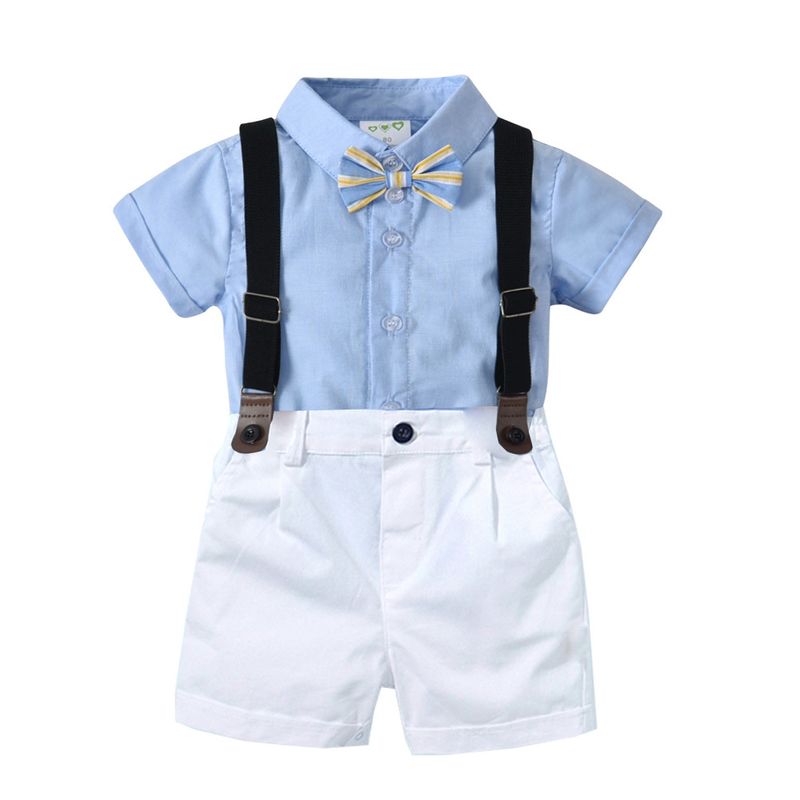 Gentleman Suit Baby Sling Two-piece Suit  British Style Handsome Children's Dress