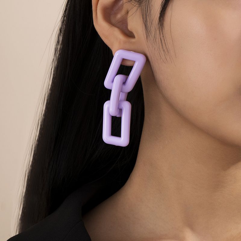 New Exaggerated Geometric Square Acrylic Earrings