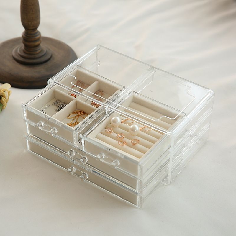 Three-layer Flannel Bottom Transparent Storage Box