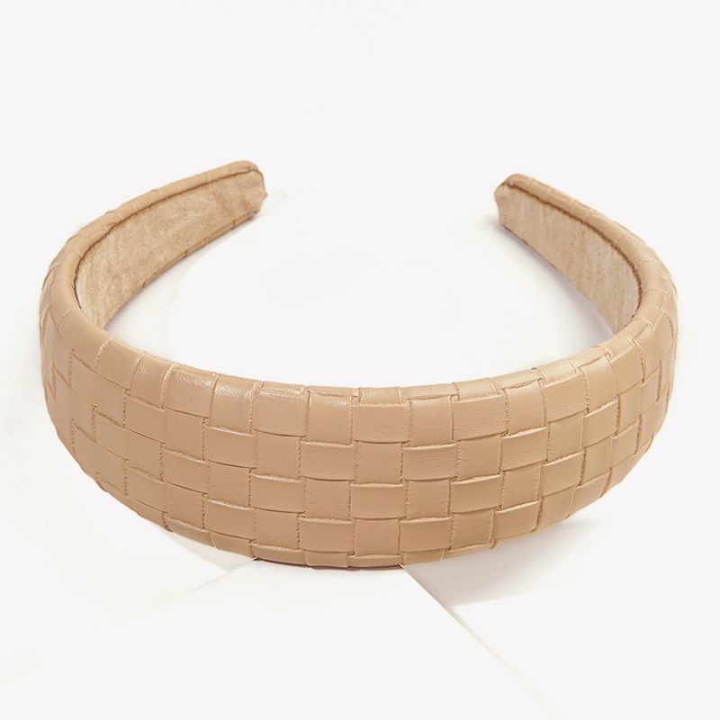 Retro  Wide-brimmed Pu Leather Square Headband