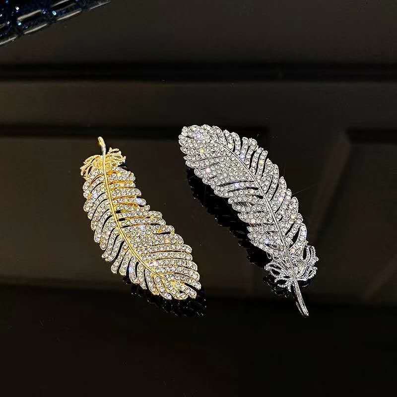 Korean Full Diamond Feather Hairpin