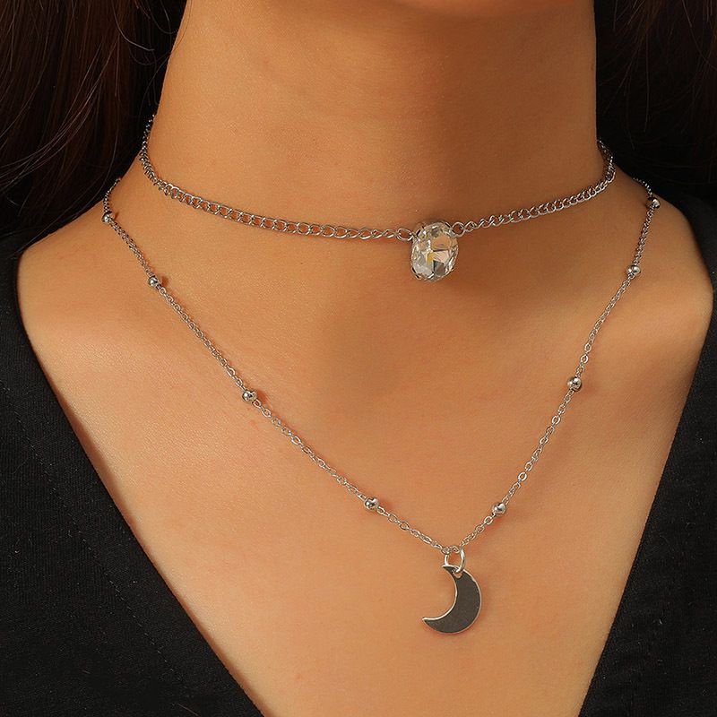 Bohemian Multi-layer Crystal Moon Necklace