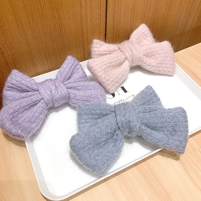 Woolen Knitted Big Bow Hairpin
