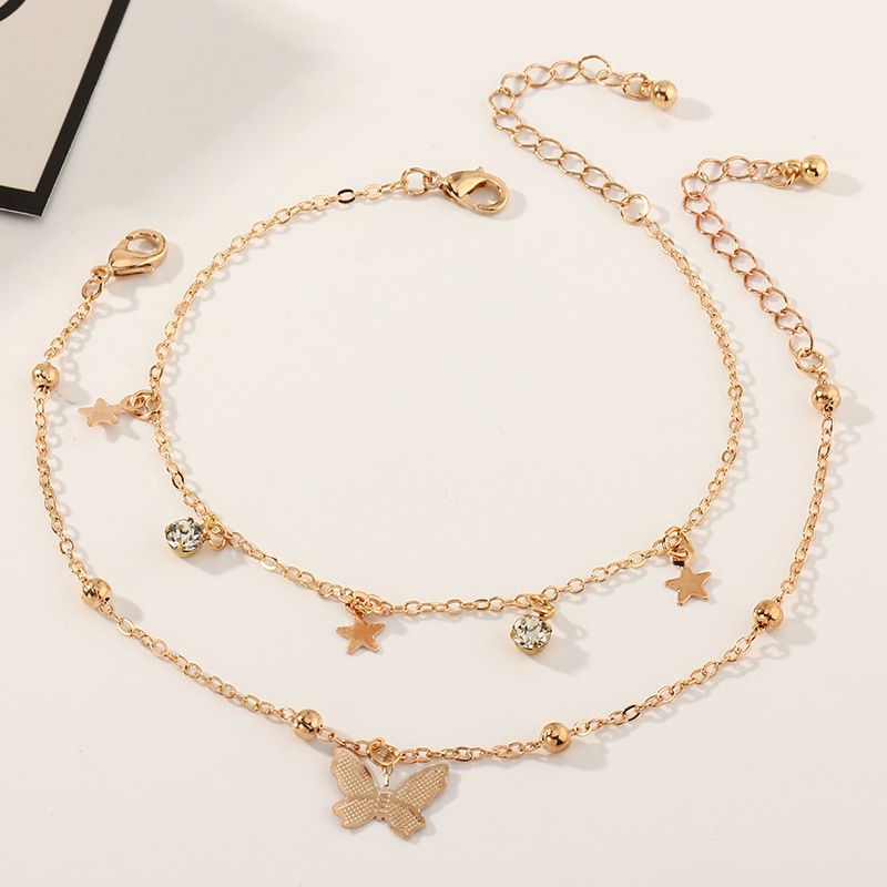 Creative Simple Star Butterfly Anklet Set