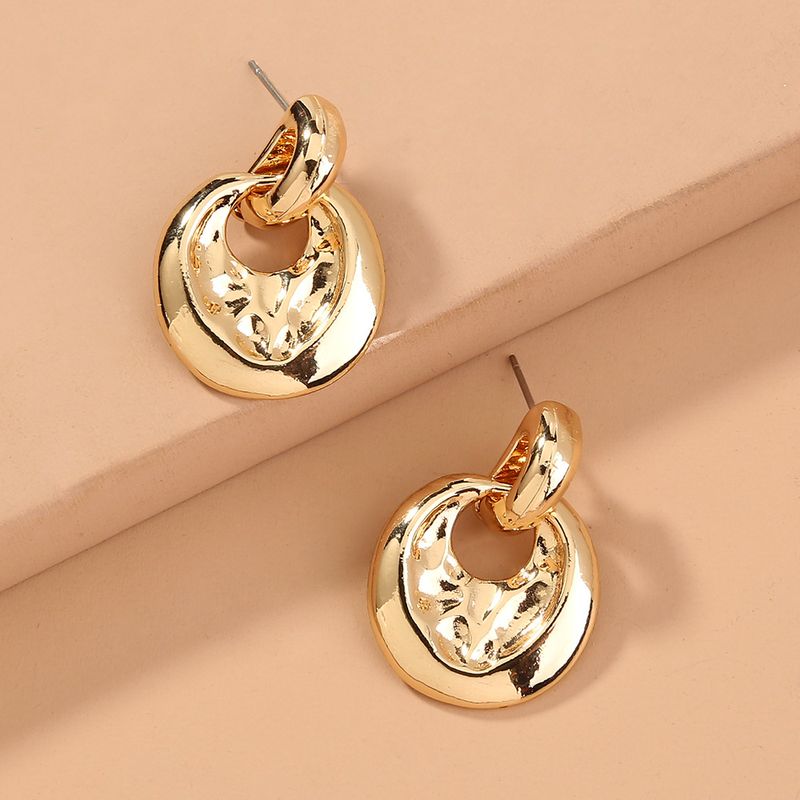 Exaggerated Baroque Metal Circle Earrings