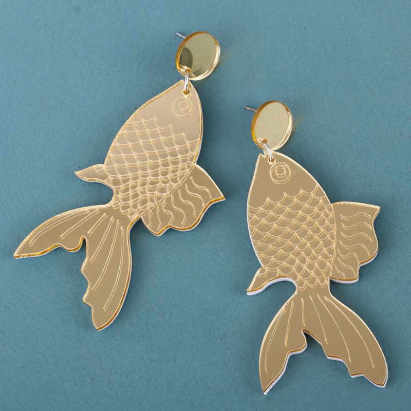 New Acrylic Plate Fish Earrings