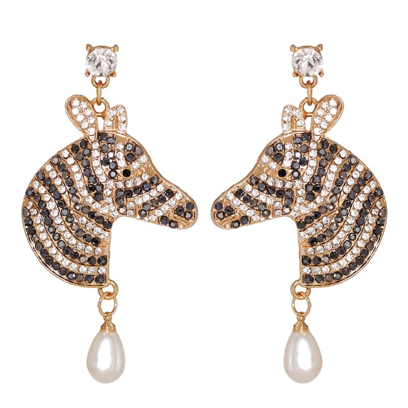 Exaggerated Stripes Color Diamond Earrings