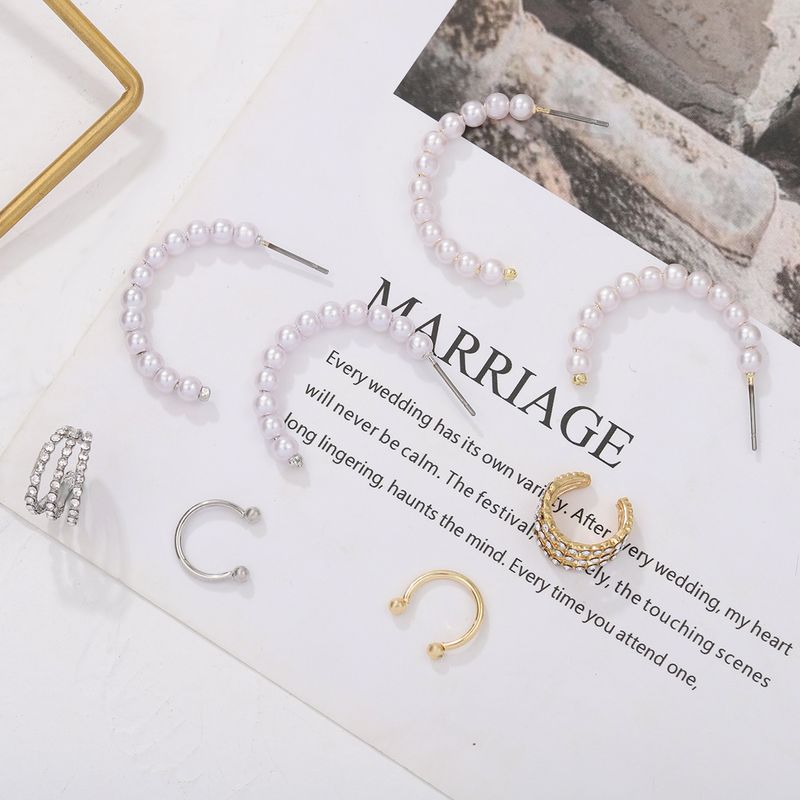 Exaggerated C-shaped Multilayer Alloy Earrings