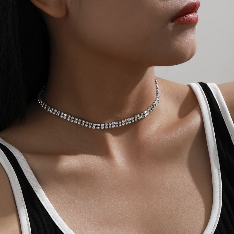 Mode Diamant Einfache Halskette