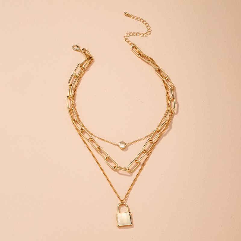 Creative Pendant Necklace Exaggerated Double Layer Simple Short Necklace