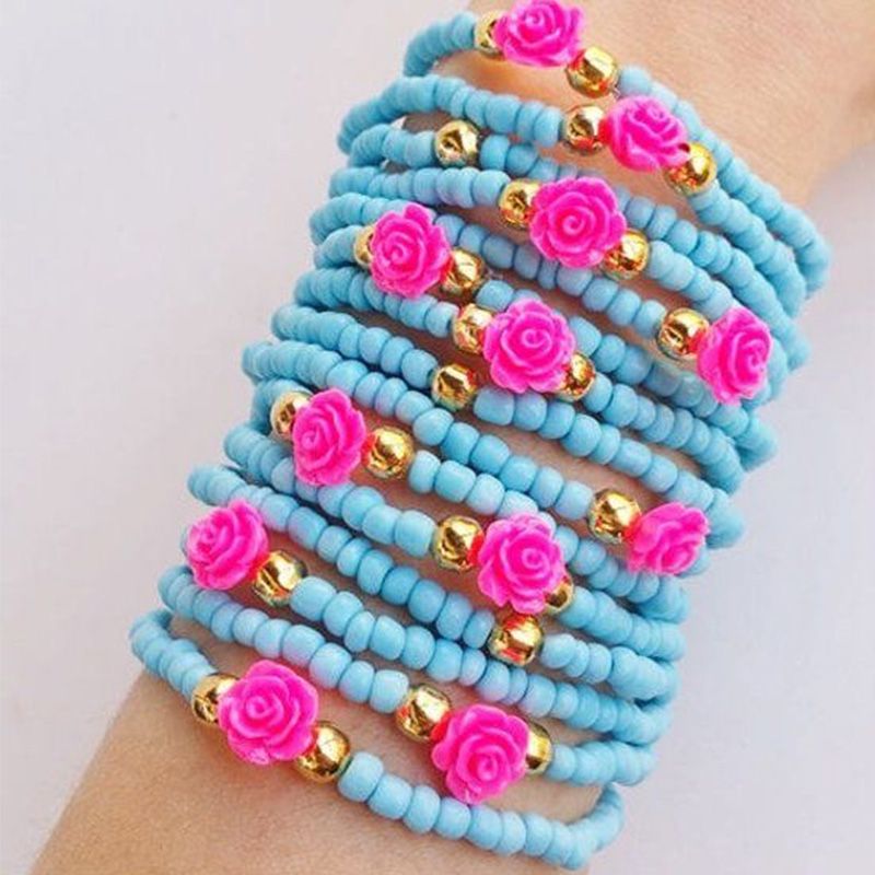 Ensemble De Bracelets De Perles De Riz Multicouches