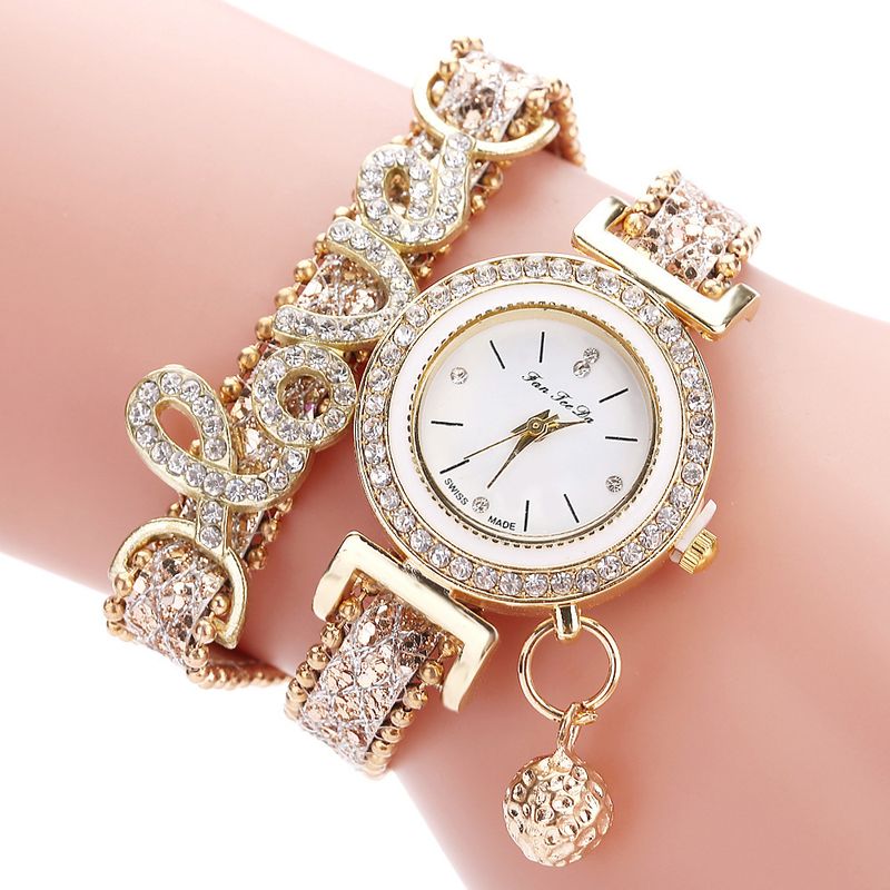 Fashion Stainless Steel Pu Leather Alloy Women's Watches