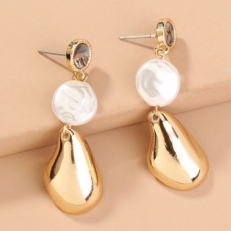 Natural Abalone Long Tassel Pearl Exaggerated Earrings