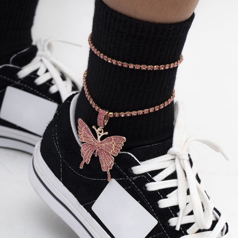 Fashion Diamond Multi-layer   Butterfly  Anklet