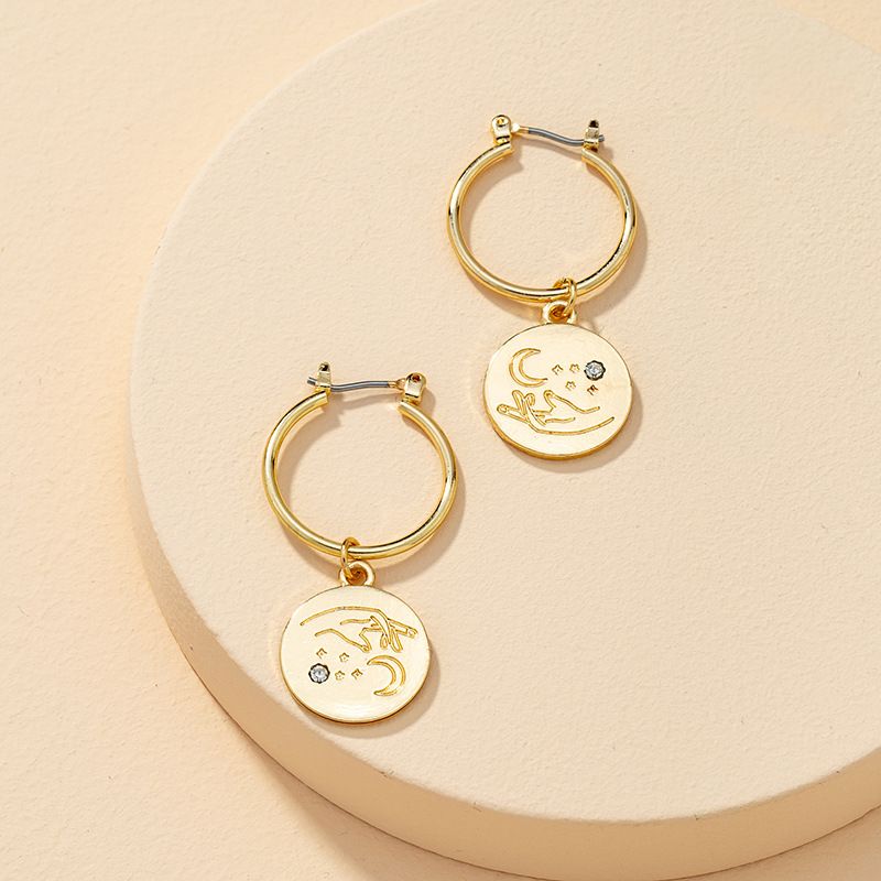 Stars And Moon Metal Earrings