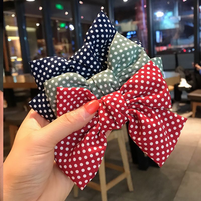 Polka Dot Bow Hairpin