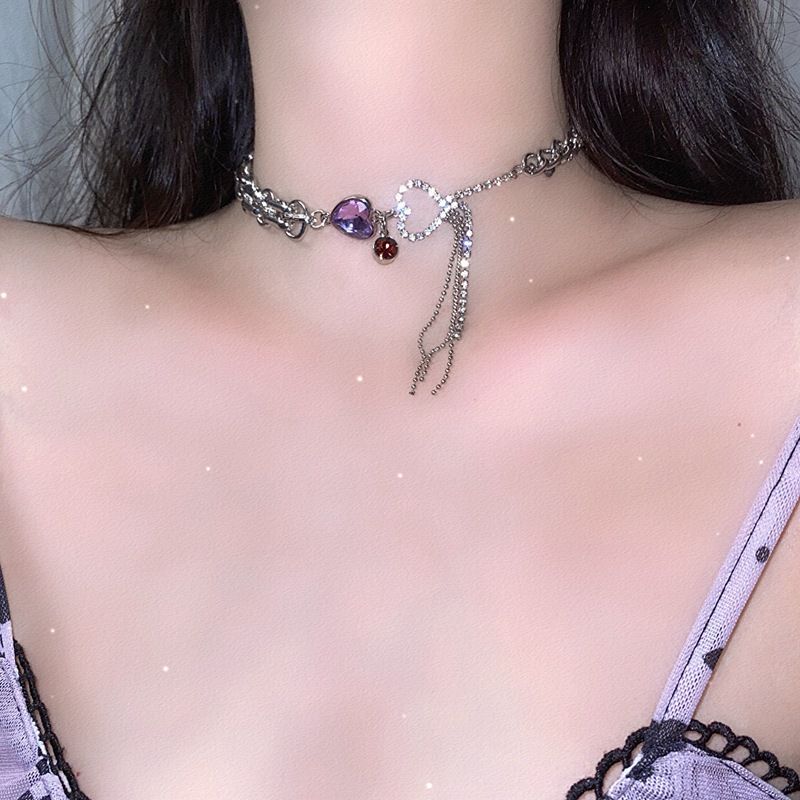 Full Diamond Crystal Heart Necklace