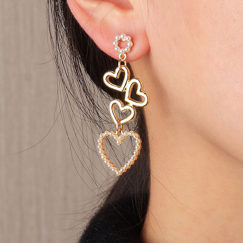 Fashion Heart-shaped Long Earrings