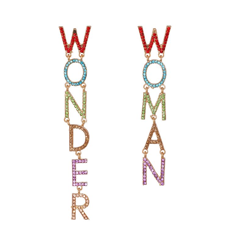 English Letter Wonder Woman Earrings