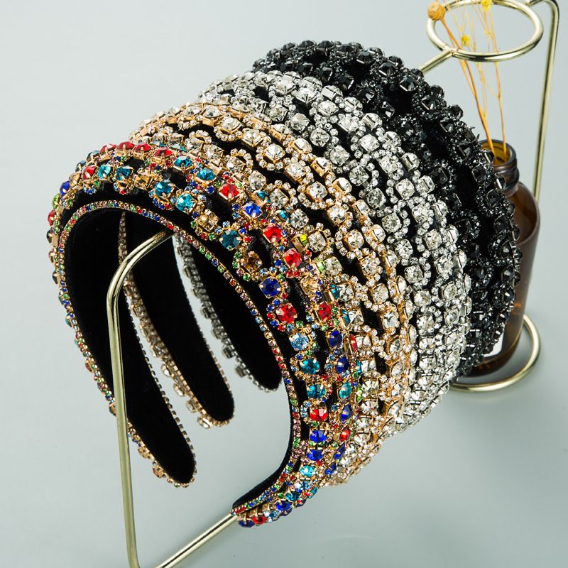 Velvet Sponge Fashion Rhinestones Headband