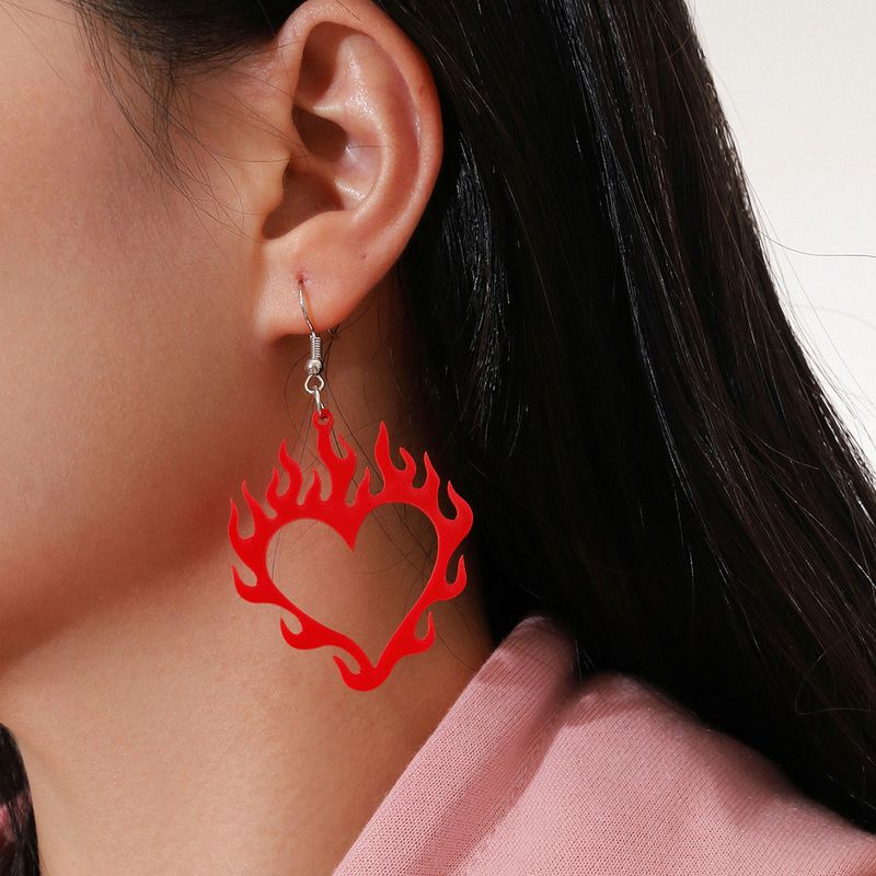 Red Acrylic Flame Earrings
