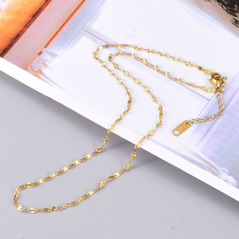 Edelstahl 304 Titan Stahl 18 Karat Vergoldet Eingelegte Schale Eingelegtes Gold Herz Halskette