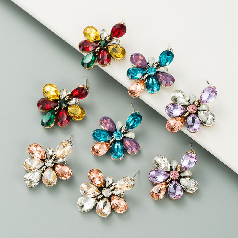Fashion Diamond Flower Earrings