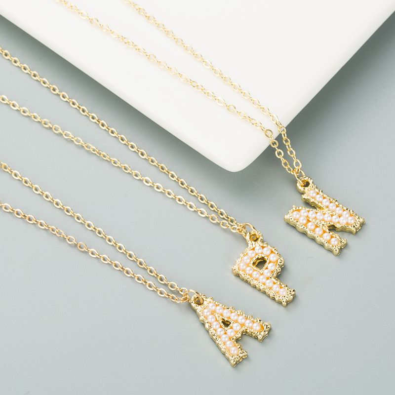 Korean Letters Gold Geometric Double-layer Necklace