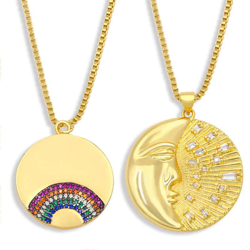 Fashion Diamond Round Rainbow Necklace