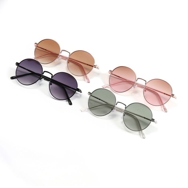 Round Frame Metal Beach New Sunglasses