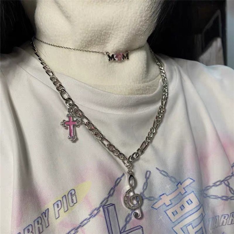 Kristall Edelstein Kreuz Halskette