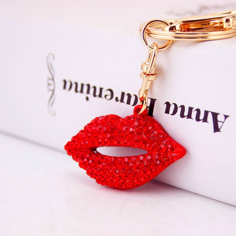 Porte-clés En Métal Créatif Sexy Mignon Lèvres Rouges