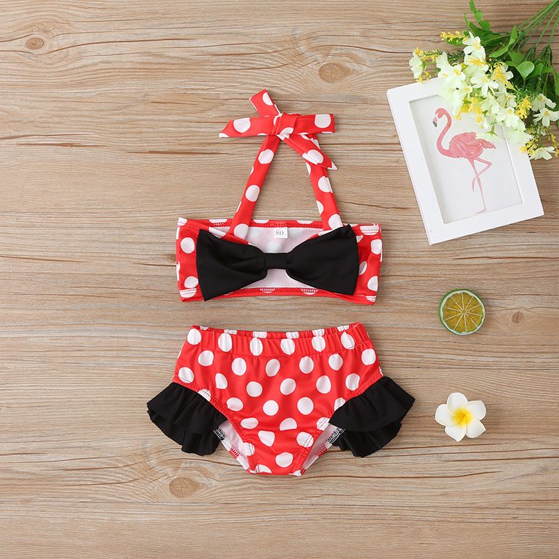 Children Red Fashion Split Swimsuit