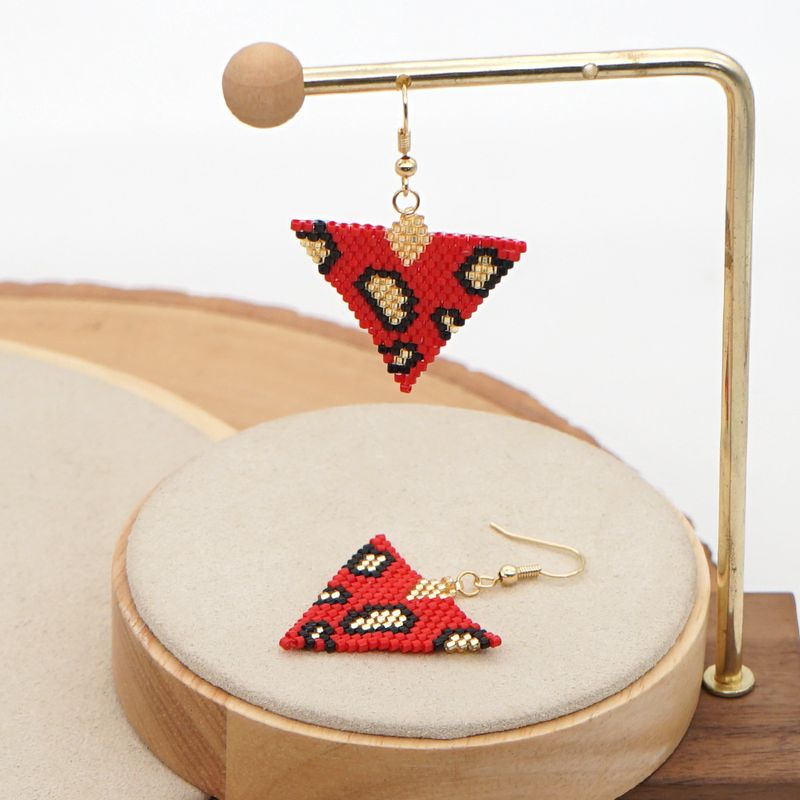 Leopard Print Woven Earrings