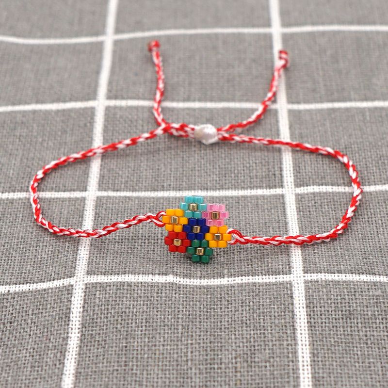 Bracelet De Fleur De Sept Couleurs De Petite Marguerite Perlée À La Main Bohème Simple