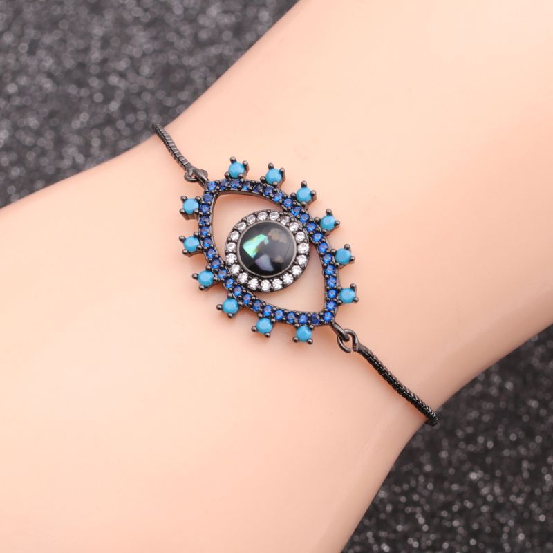 Pulsera De Ojo De Demonio De Circonita Con Micro Incrustaciones De Cobre