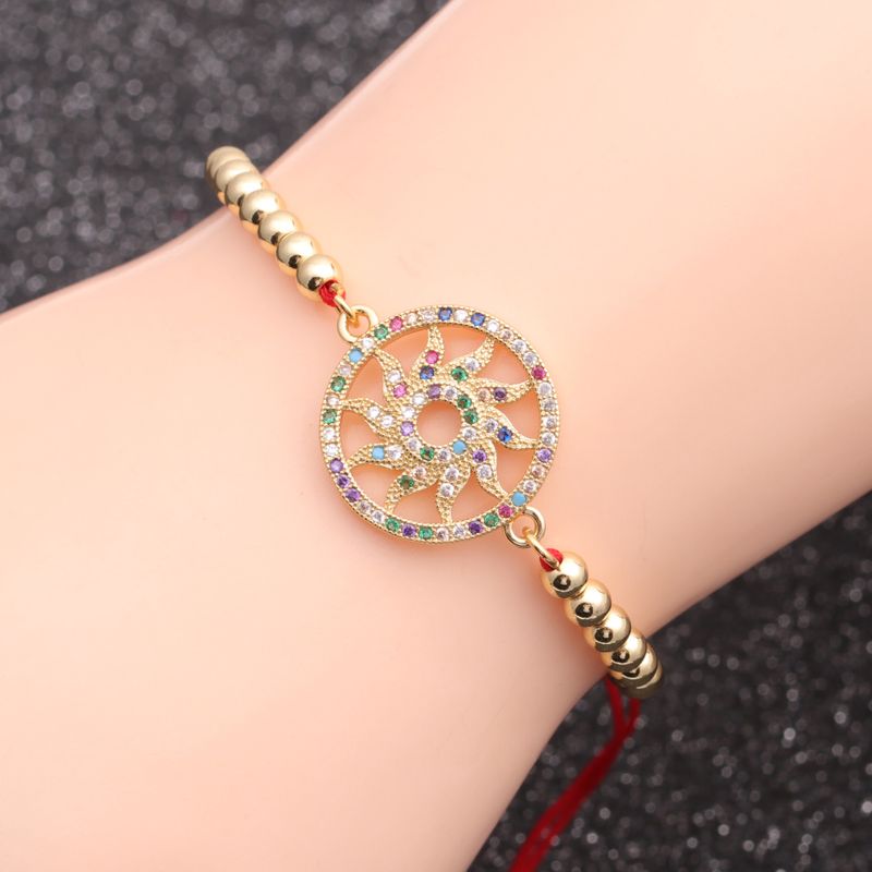Micro-inlaid Zircon Sun Wheel Chain Bracelet