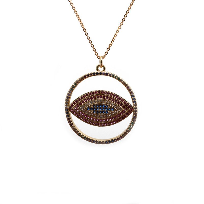 Fashion Micro-inlaid Zircon Devil's Eye Necklace
