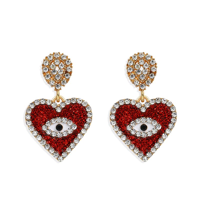 Demon Eyes Heart Diamond Earrings