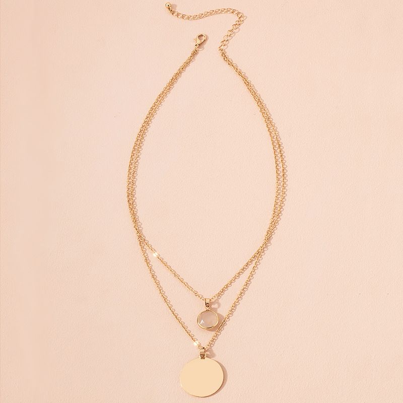 Simple Gold Coin Pendant Necklace