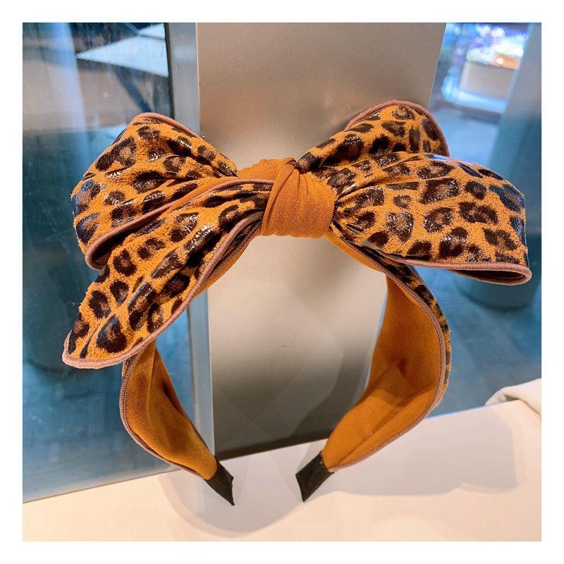 Koreanisches Leopardenmuster-haarband Mit Großer Schleifenpresse