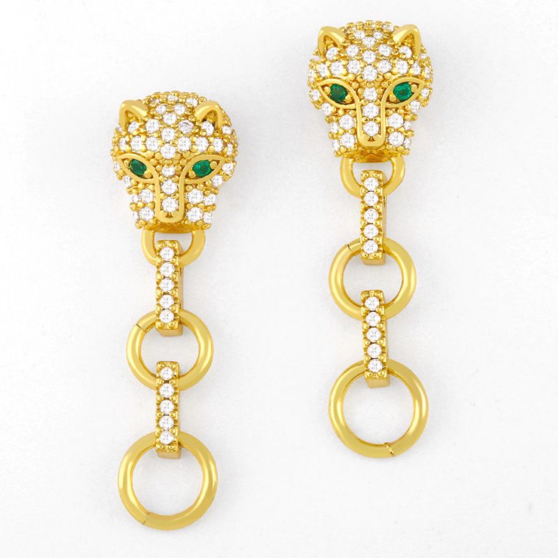 New Exaggerated Leopard Head Earrings