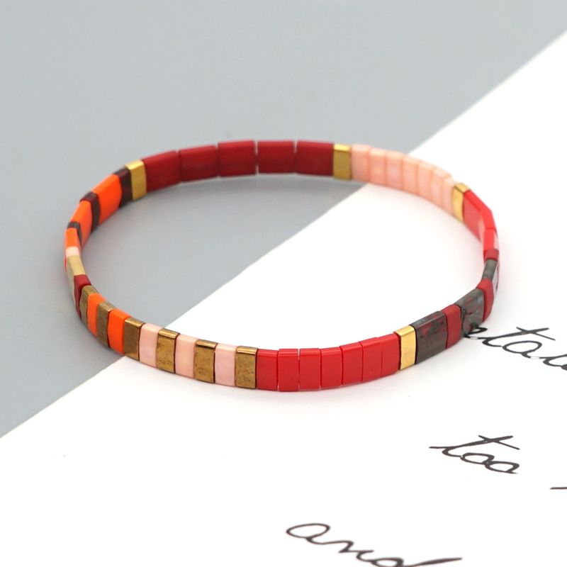 Einfache Böhmische Ethnische Stil Farblich Passend Tila Reisperlen Kleines Armband