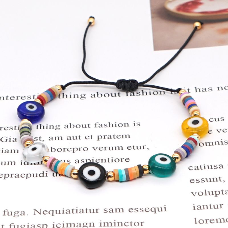 Simple Bohemian Hand Ethnic Glass Eye Bead Bracelet