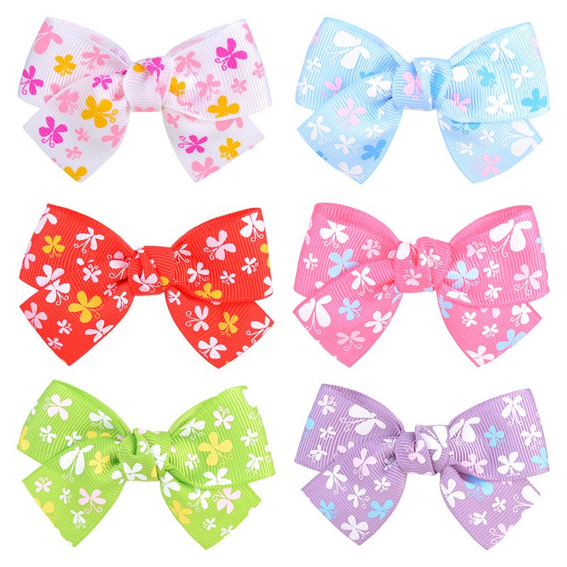 New Children's Candy Color Bow Clip Set