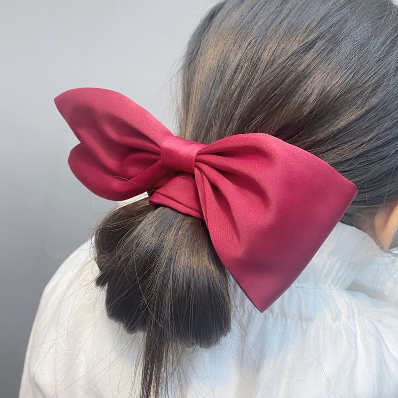 Fashion Pleated Solid Color Bow Hair Scrunchies