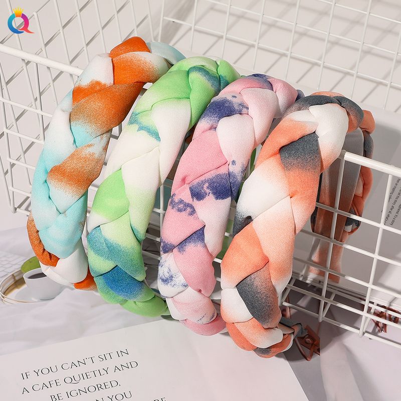 Tie-dye Gradient Color Braid Headband