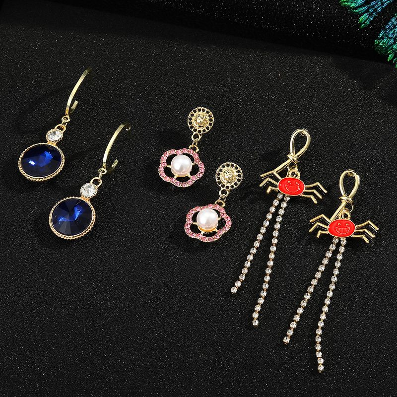 925 Silver Needle Flower Gemstone Earrings