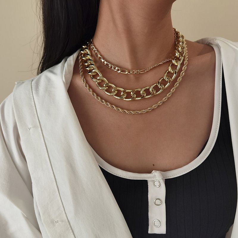 Punk Multi-layer Hip-hop Style Thick Chain Necklace
