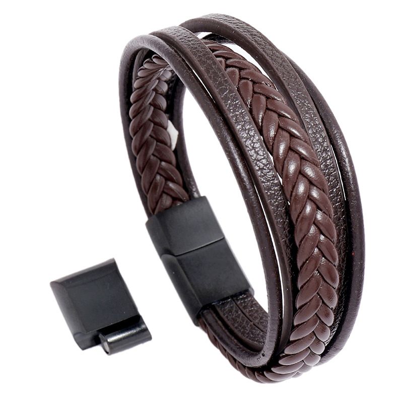 Kreatives Mehrschichtiges, Einfach Gewebtes Lederarmband